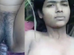Tribal Indian woman enjoys outdoor sex with a guy