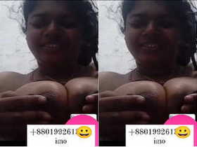Desi girl teases with her breasts in front of the camera
