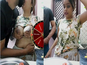 Bhabhi's exclusive blowjob and boob play in desi porn video
