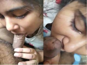 Desi babe gives a hot blowjob and shows off her big boobs
