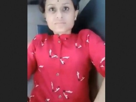 A stunning Desi wife displays her lovely vagina and has sex in a car