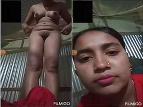 Exclusive Indian babe Randy shows off her boobs and pussy in a video call