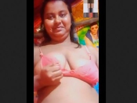 Boudi displays her breasts and genitals on video call