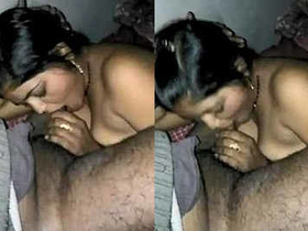Indian wife Ajitha gives a sensual blowjob