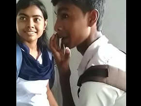 Desi college girl kisses her partner passionately in a video