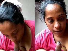 Mallu aunty gives a hot blowjob in a public toilet