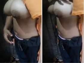 Hubby's surprise: Indian girl shows off her big boobs