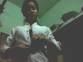 Indian girl captures herself in her room after switching outfits