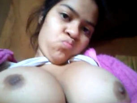 Indian wife reveals her milky breasts in a steamy selfie for her boyfriend