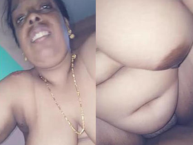 Malla aunty's hot blowjob and riding skills on top