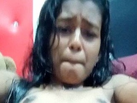 Tamil babe masturbates and teases with nude selfie video