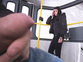 Czech woman watches me masturbate on a tram