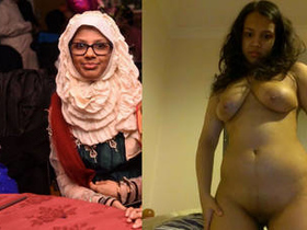 Nude video of attractive woman wearing hijab