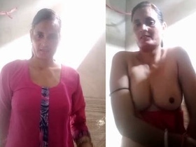 Indian sister displaying from rural community