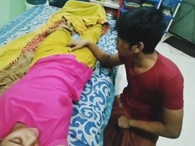 Indian stepbrother gets turned on by her big boobs and gives them a lick