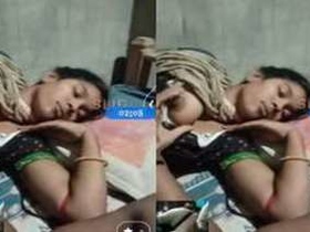 Indian guy films himself touching his tits in a solo video