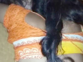 Bhabhi's curvy ass in saree and blouse gets recorded before sex