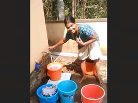 Mallu maid strips naked and teases in front of the camera