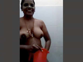 Desi aunty from India bathes