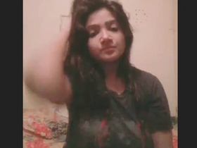 Beautiful woman recording a video for her partner