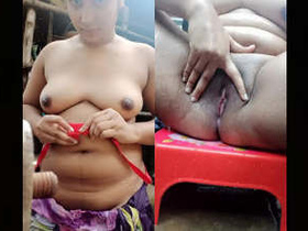 Indian woman indulges in personal hygiene and displays her anus