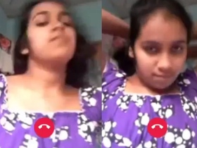 Cute girl gets naughty on video chat