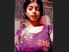 A beautiful country girl shows off her pussy in a village