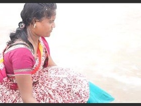 Aunty gets wet and wild on the beach in Juhu