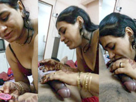 Desi bhabhi Shabnam gives a blowjob in a steamy video