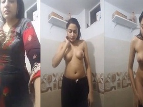 Hot Indian college girl strips and teases in MMS video
