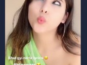 Live stream of a stunning young woman demonstrating app