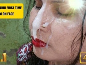 Salu bhabhi experiences her first facial cumshot