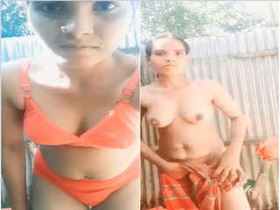 Bangla bhabhi in exclusive bathing and clothing video