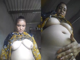 Indian village woman with a peg