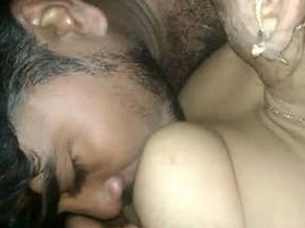 Newly married couple indulges in passionate boob sucking and lovemaking