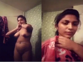 Exclusive footage of a cute Indian girl changing her clothes