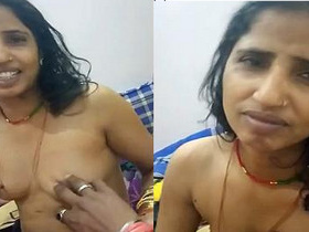 Aroused wife's bosom squeezed by her husband