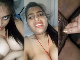 New selfie video of horny girl fingering herself