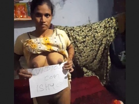 Bhabi from a village flaunts her big boobs and pussy in a video