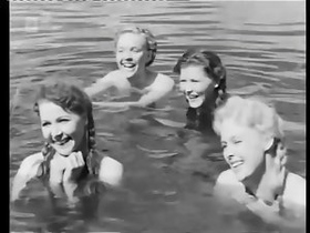 Vintage video of mixed gender group from a village in 1951