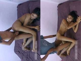 Cute Indian girl gets her tight pussy pounded in doggy style