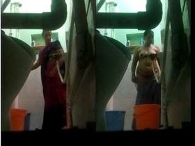 Desi bhabhi in the shower: Hidden camera captures her nude body