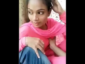 A girl from a Bangladeshi university shows off her large breasts