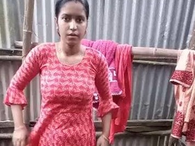 Naughty Indian girl takes a shower and gets naked in solo video