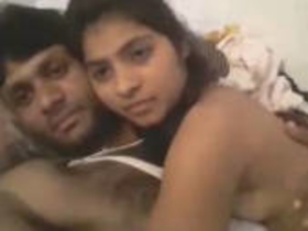 A stunning girl goes nude and takes control, riding her partner and giving him a full-on deepthroat