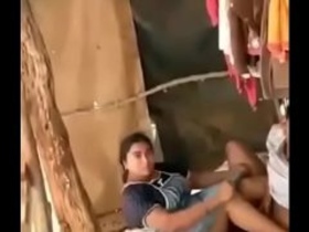 Indian couple has sex in a tent