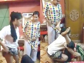 Desi girls in hostel indulge in group sex with beautiful sighs