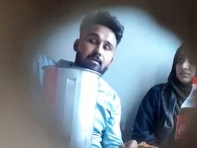 Desi couple caught on hidden camera in a restaurant, part 1