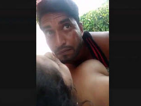 Aroused couple discovered having sex in secluded outdoor area