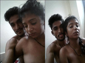 Desi couple's steamy topless kiss in selfie video